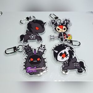Toki Doki Unicorno & Cactus Rocker Keychain Purse Backpack Charm Clip Bundle